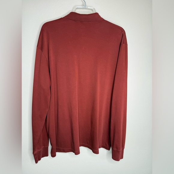 Lands' End Terracotta Long Sleeved Polo Shirt Size XL - Picture 2 of 6